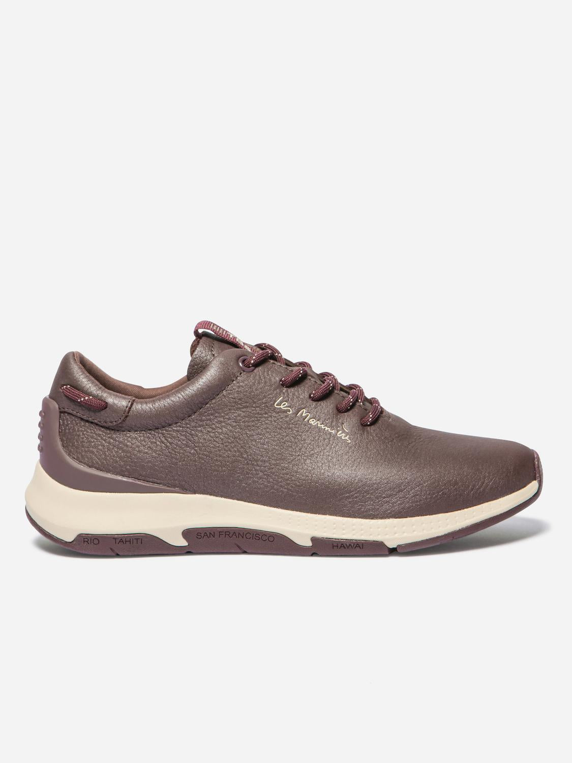 Tennis Femme Confort Cuir Bleu - 10