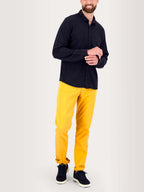 Chemise Homme Manches Longues Coton Piqué Marine - 1