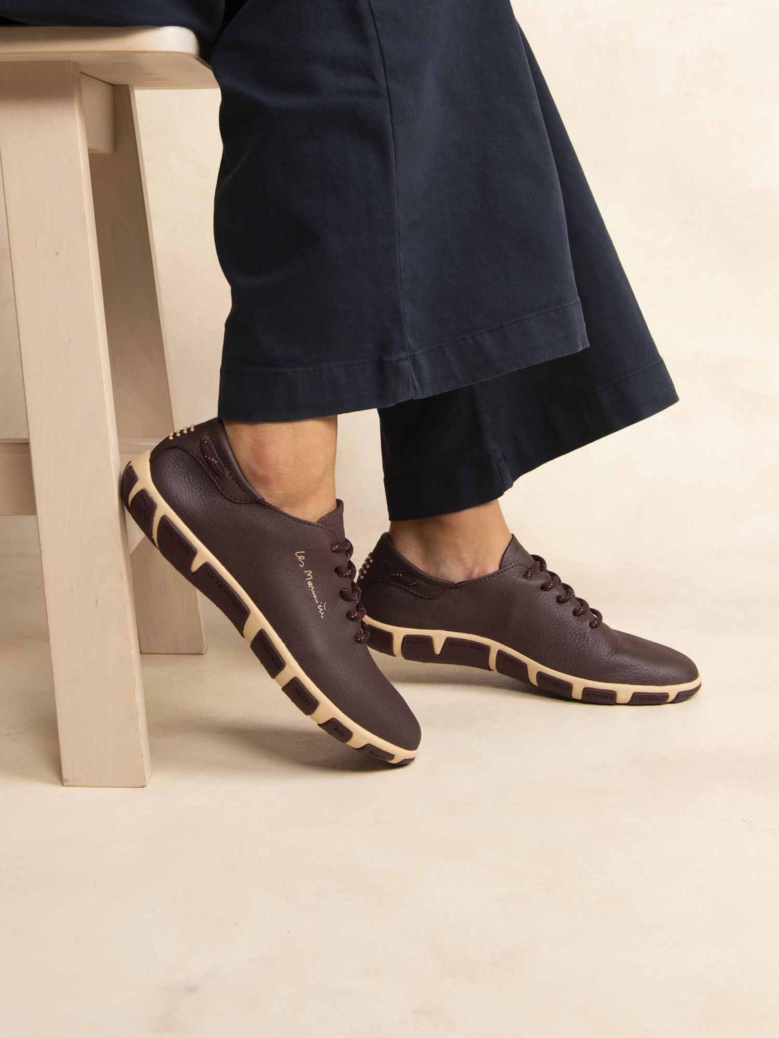 Tennis Femme Confort Cuir Marine - 23