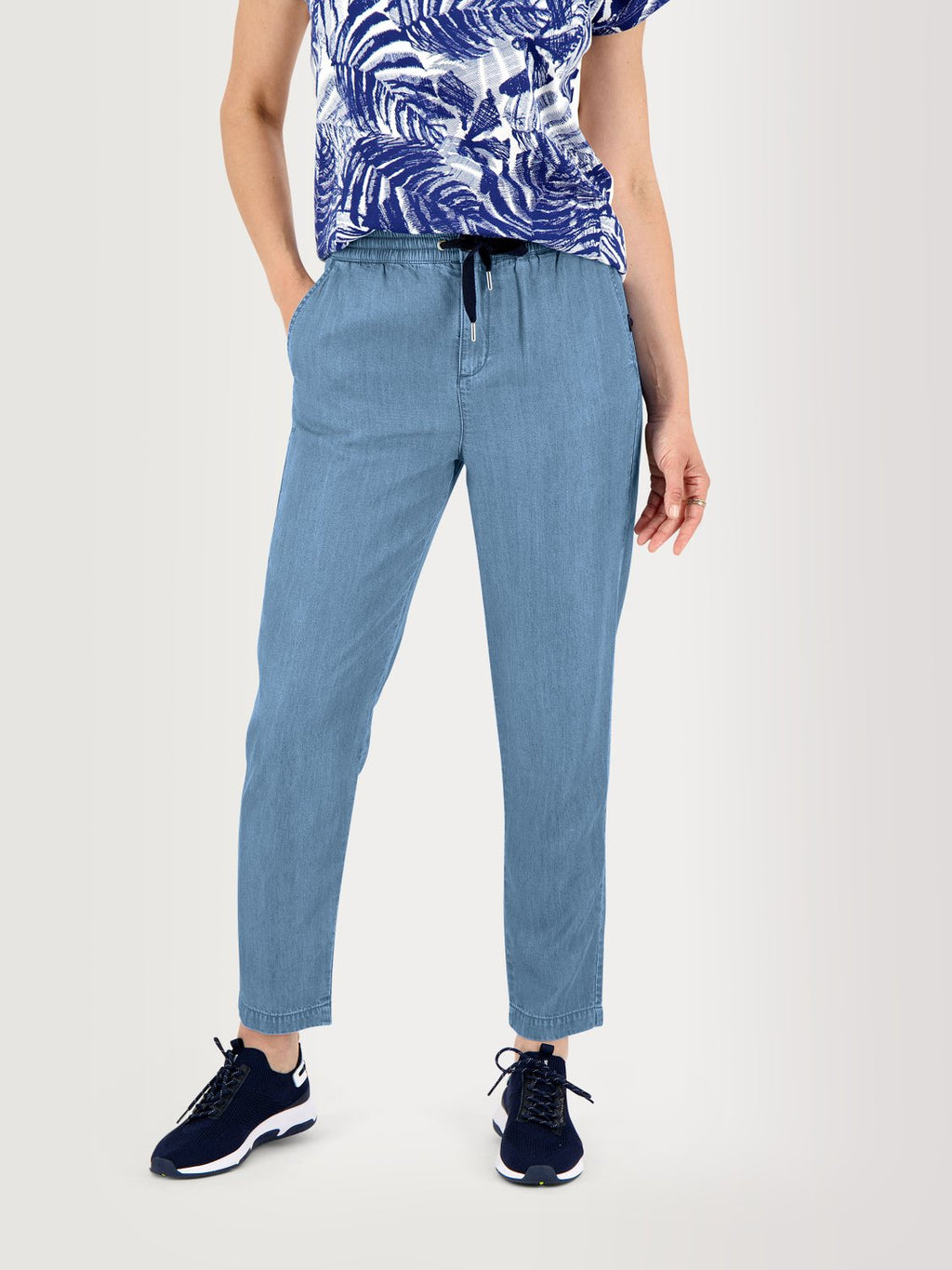 Pantalon Femme Fluide Lyocell Bleu - 1