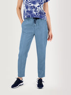 Pantalon Femme Fluide Lyocell Bleu - 1