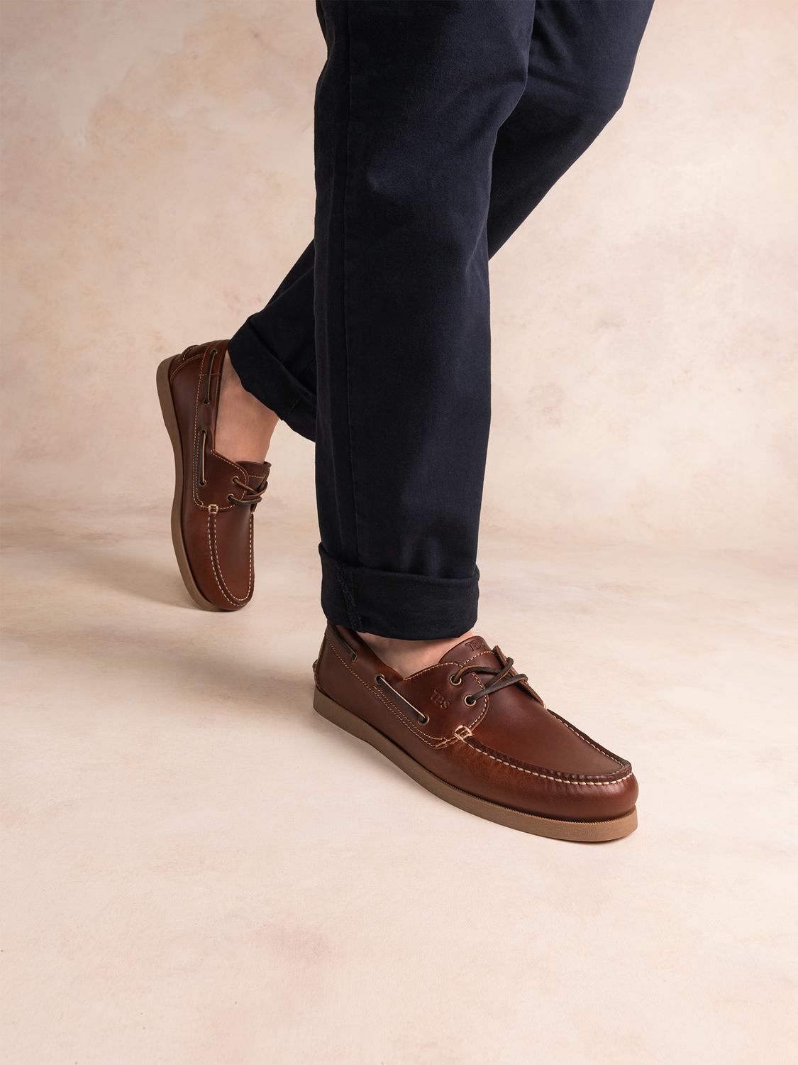 Chaussures Bateau Homme Cuir Marine et Marron - 5