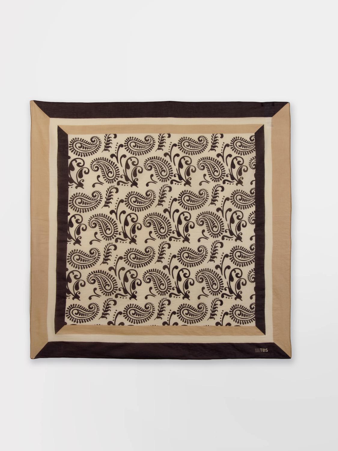 Foulard Femme Textile Chocolat et Osier ANNAFOU - 2