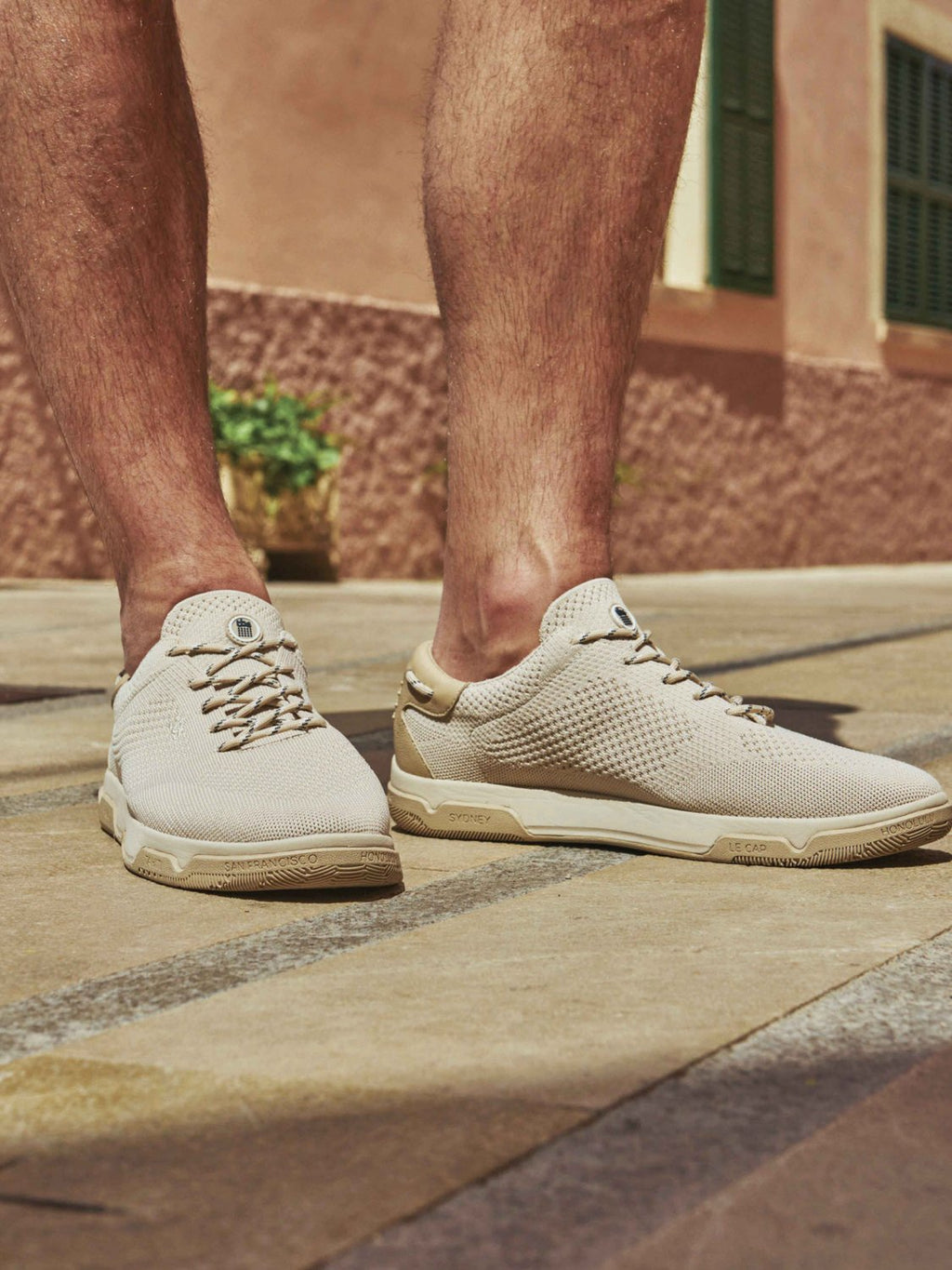 Tennis Homme Légères Textile Recyclé Beige - 1