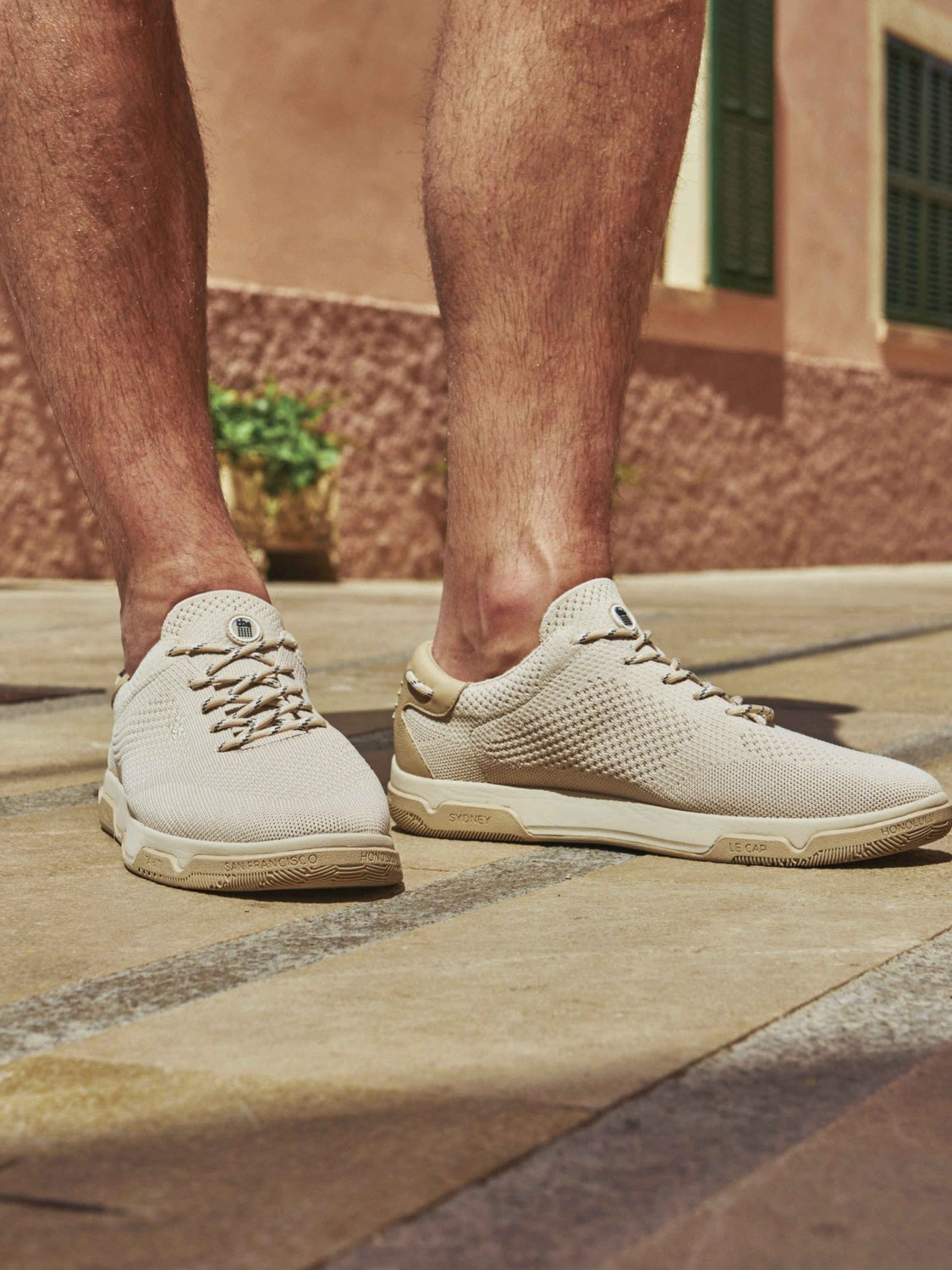 Tennis Homme Légères Textile Recyclé Beige - 1