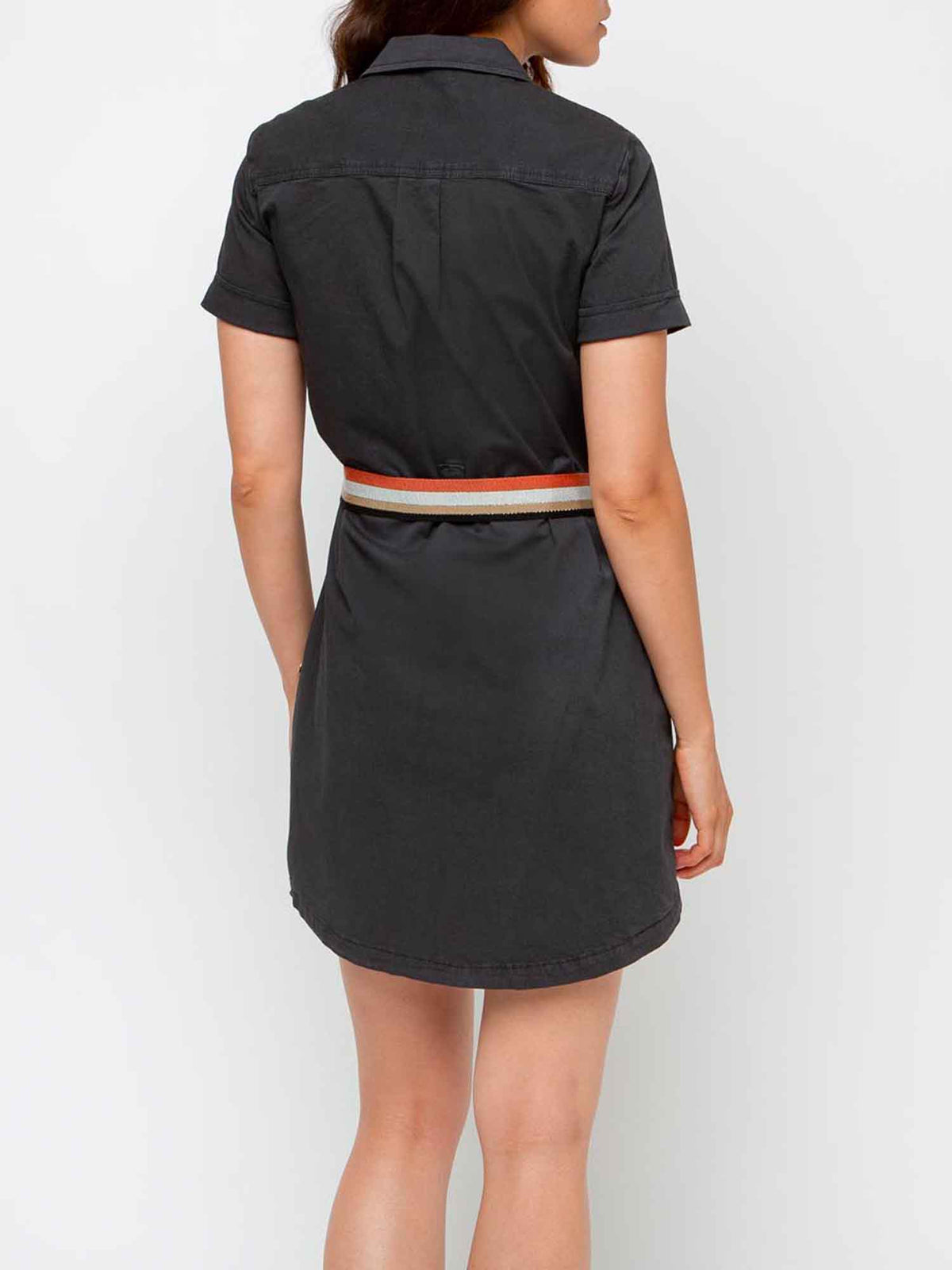 Robe Femme Esprit Saharienne Coton Gris Foncé - 2
