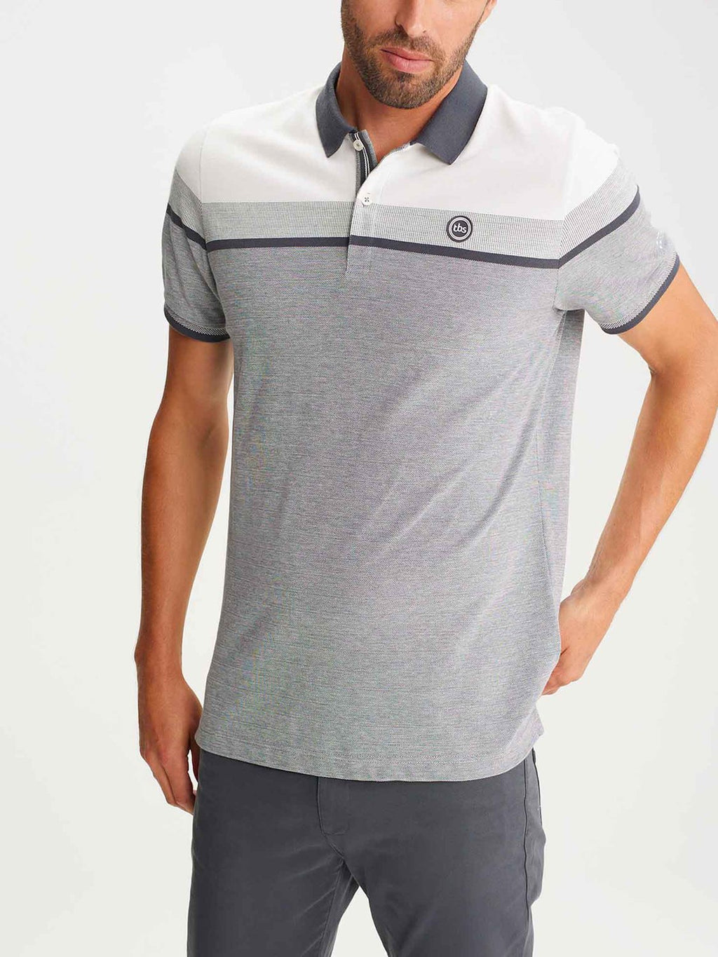 Polo Homme Coton Biologique Gris - 1