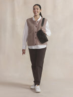Sweat Zippé Femme Brun VANIASAN - 4