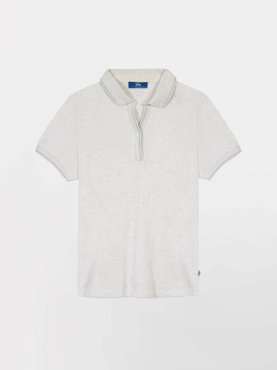 Polo Femme Détail Lurex Coton Vert Clair - 4
