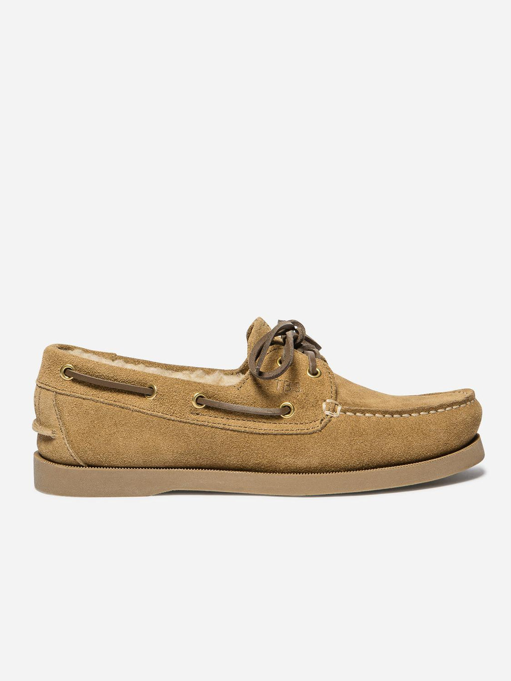 Chaussures Bateau Fourrées Femme Cuir Brun et Creme PHERINA - 4