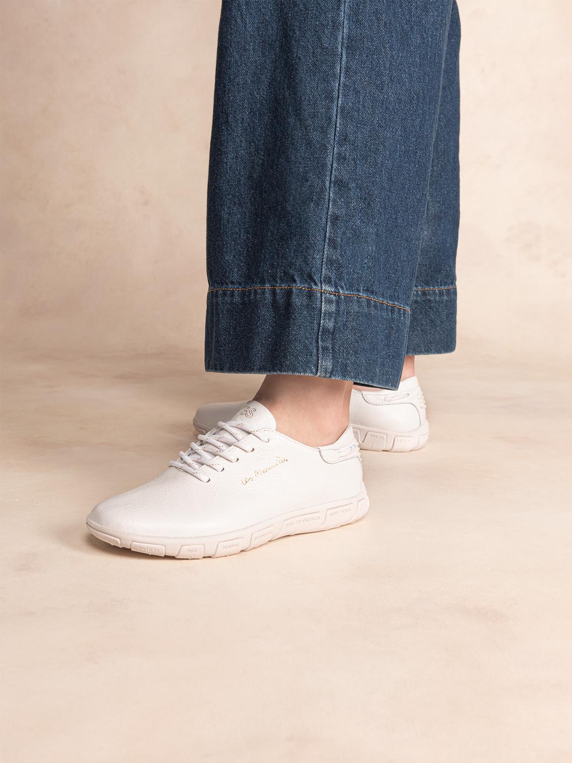 Tennis Femme Confort Cuir Marine - 11