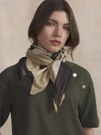 Foulard Femme Textile Chocolat et Osier ANNAFOU - 1