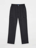Pantalon Homme Cargo Ceinture Elastiquée Noir - 1