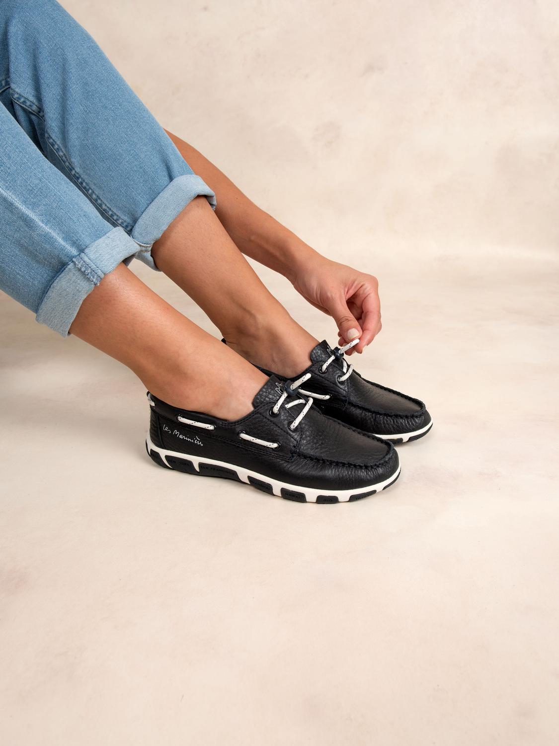 Chaussures Bateau Femme Cuir Marine - 2