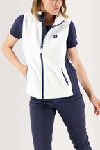 Polaire Femme Sans Manches Blanc et Marine - 1