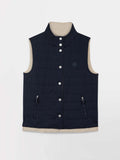 Veste Femme Sans Manches Reversible Ivoire et Marine - 1
