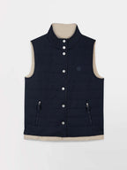 Veste Femme Sans Manches Reversible Ivoire et Marine - 1