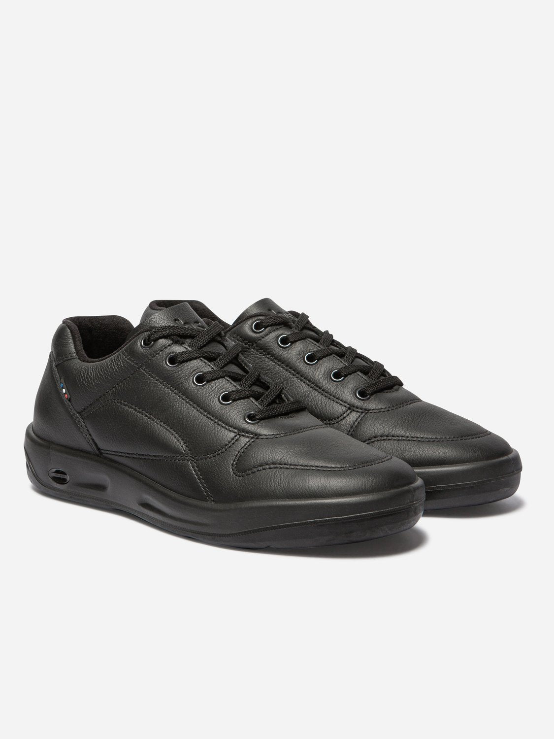 Baskets Homme Confort Dessus Cuir Noir - 2