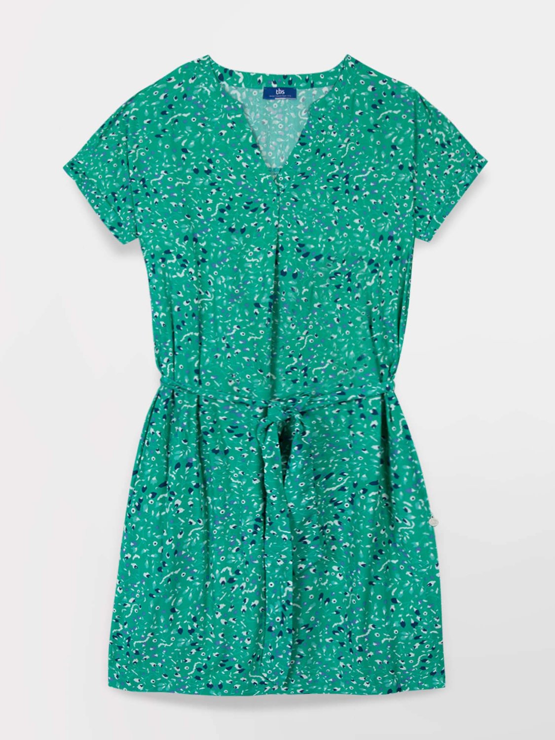 Robe Femme Fluide & Légère Motif Floral Vert - 2