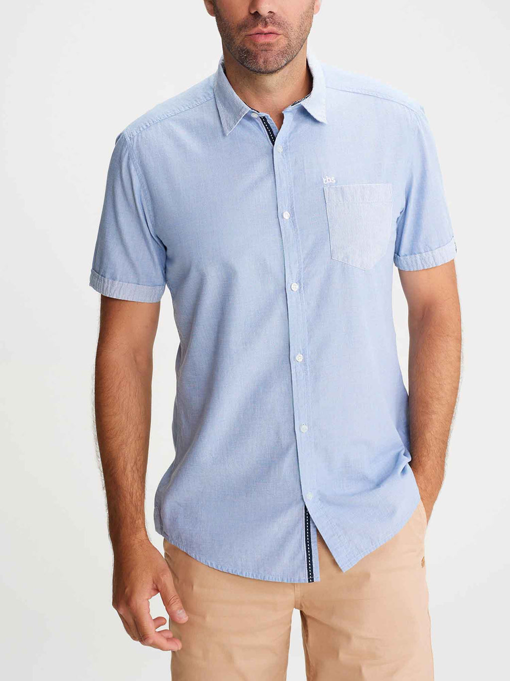 Chemise Homme Manches Courtes Bleu - 1