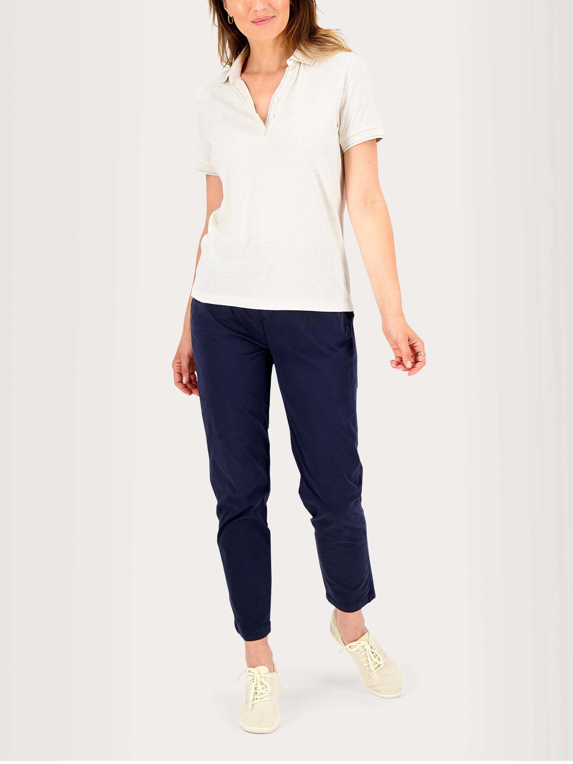 Polo Femme Détail Lurex Coton Vert Clair - 3
