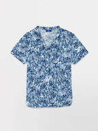 Chemise Femme Manches Courtes Floral Bleu - 2