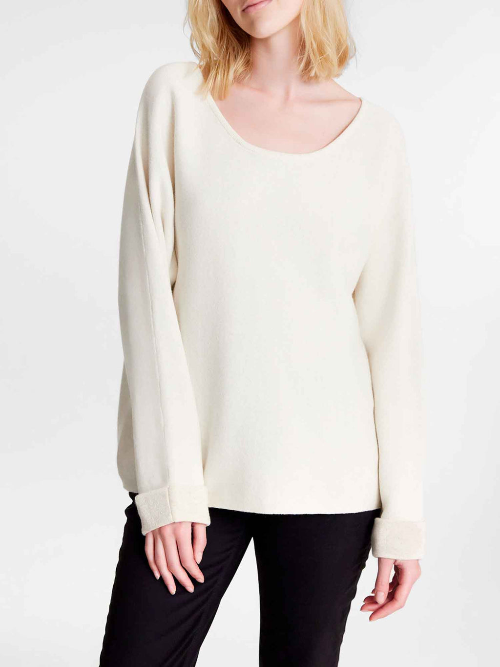Pull Femme Oversize Blanc PIERAPUL - 1
