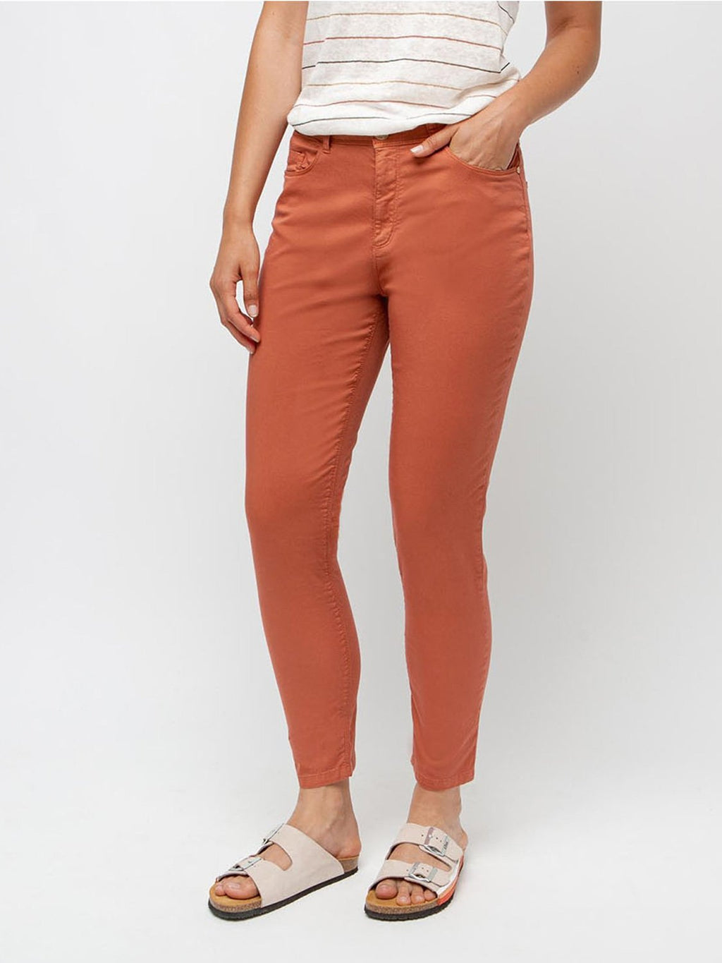 Pantalon Femme 7/8 Coton Biologique Orange - 1