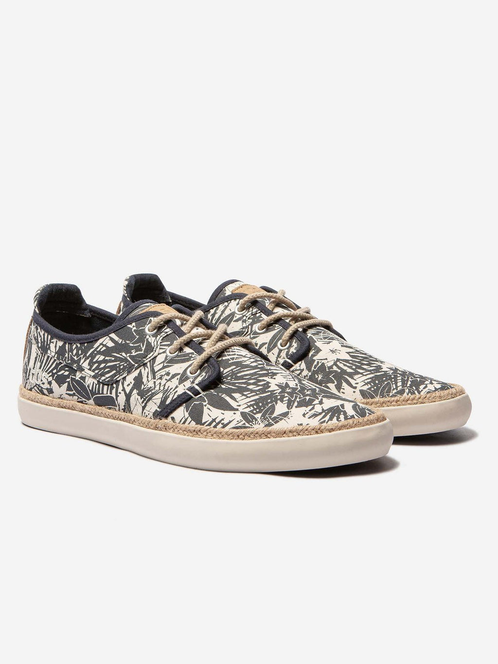 Tennis Homme En Toile Rayée Marine et Crème - 4