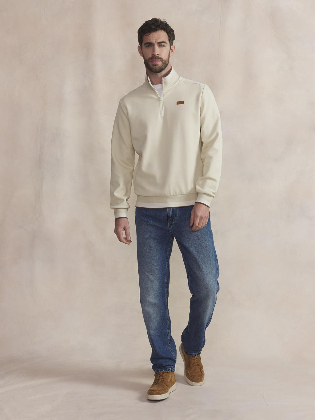 Sweat Zippé Homme Beige LEANNCAM - 2