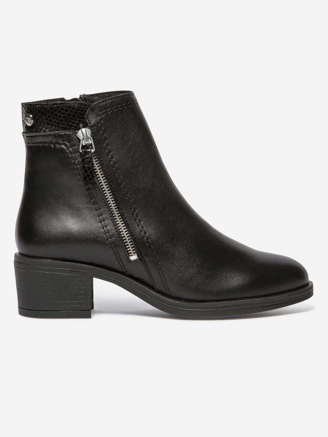 Boots Zippées Femme Cuir Noir WASSILA - 1