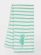 Foulard Femme Rayures Fines Blanc & Vert - 2