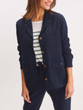Veste Femme Boutonnée et Fluide Marine - 1