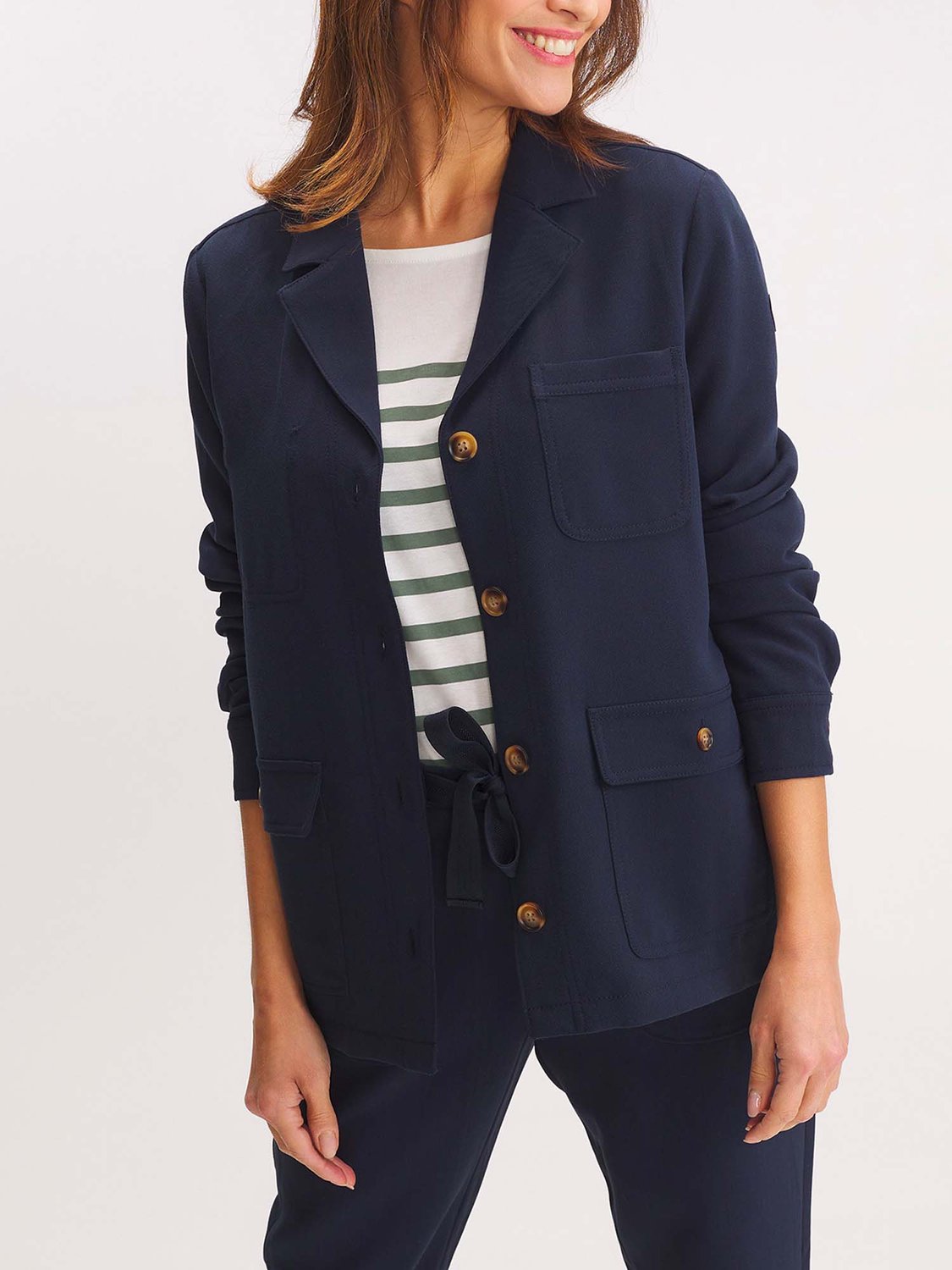 Veste Femme Boutonnée et Fluide Marine - 1