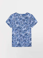 Blouse Femme Toile Coton Motif Floral Bleu - 2