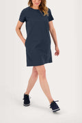 Robe Femme Coupe Droite Matière Stretch Marine - 1