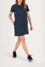 Robe Femme Coupe Droite Matière Stretch Marine - 1