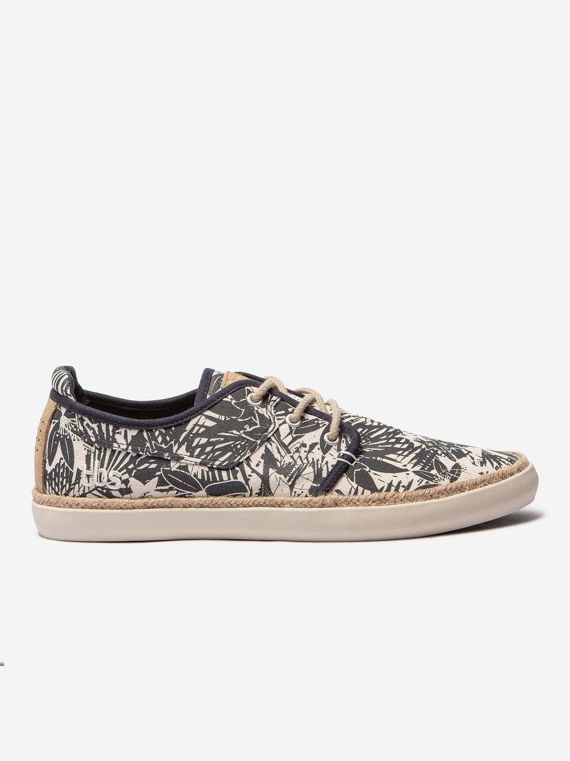 Tennis Homme En Toile Rayée Marine et Crème - 3