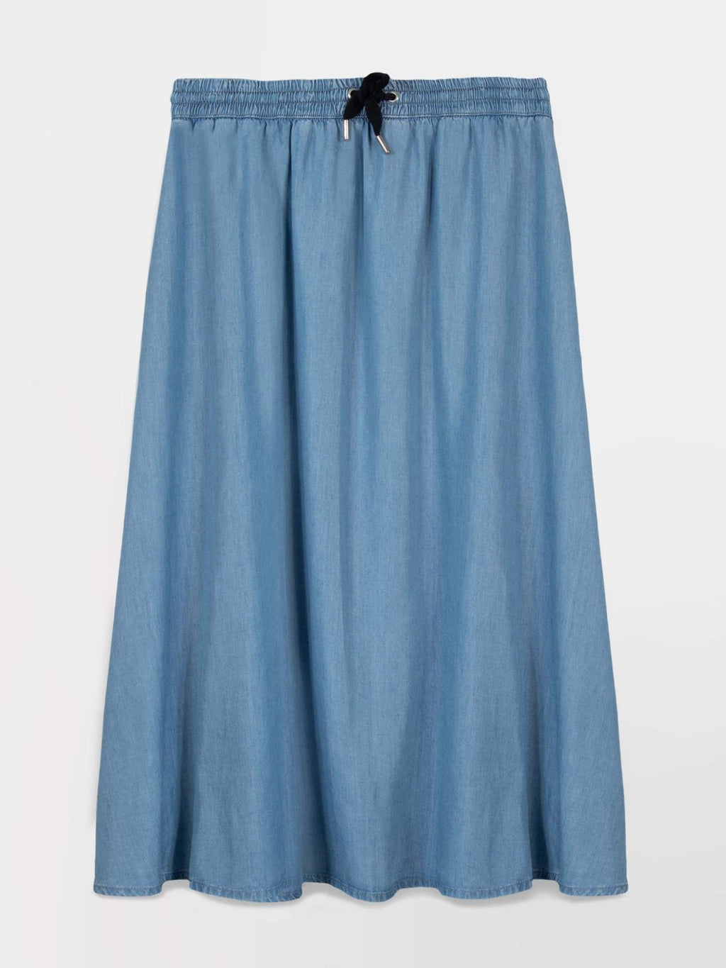 Jupe Midi Femme Ceinture Elastiquée Bleu - 2