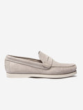 Mocassins Homme Souple Cuir Velours Gris Clair - 1