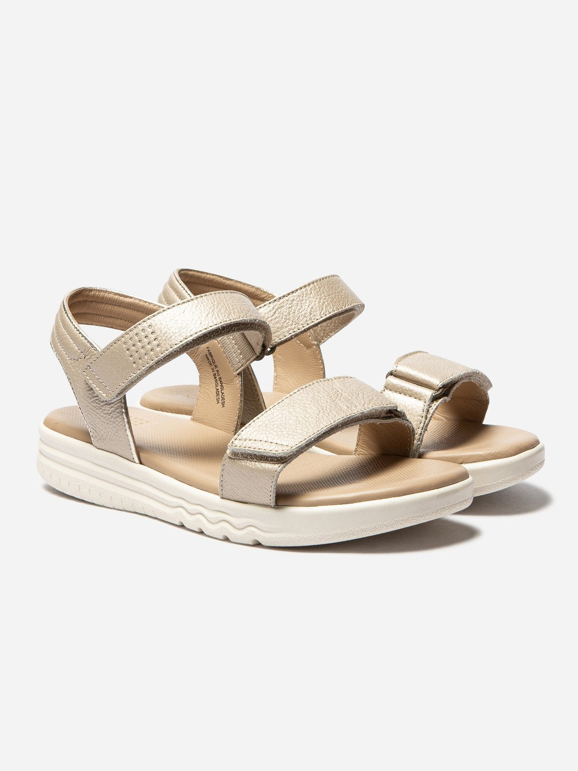 Sandales Femme Confort Cuir Beige Métallisé - 2