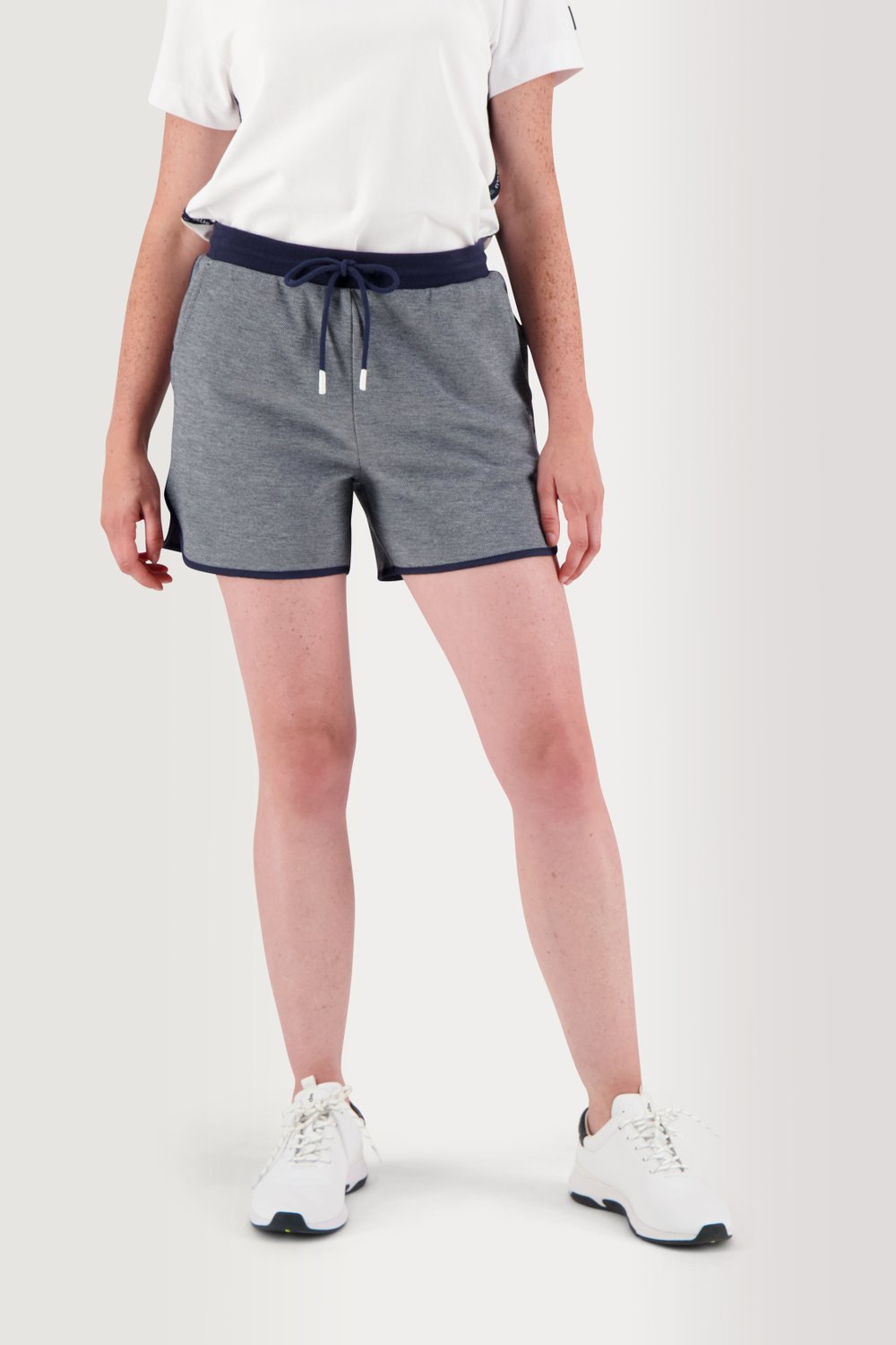 Short Femmme Con Piqué Epais Marine - 1