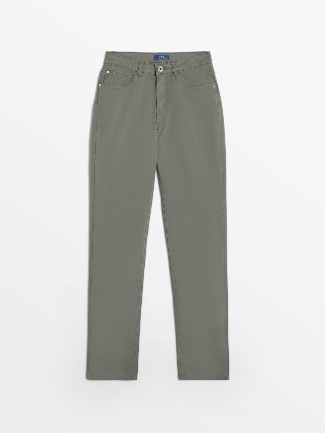 Pantalon Femme Coton Stretch Kaki - 1