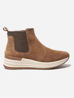 Boots Femme Semelle Sport Cuir Marron - 1