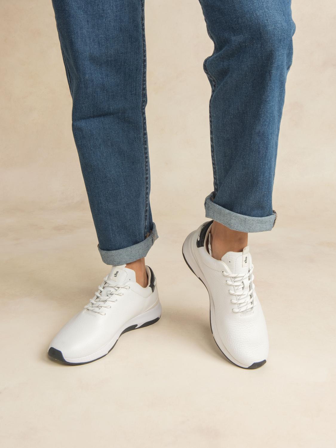 Tennis Femme Confort Cuir Bleu - 3