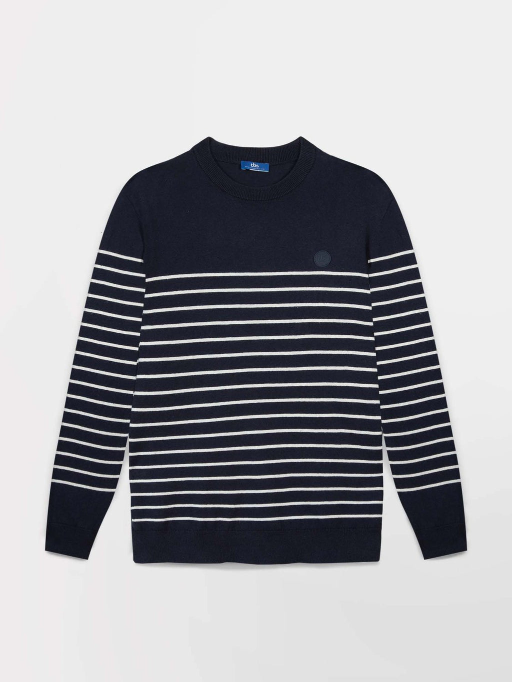 Pull Marinière Homme Coton Lin Marine - 2