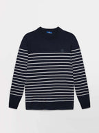 Pull Marinière Homme Coton Lin Marine - 2