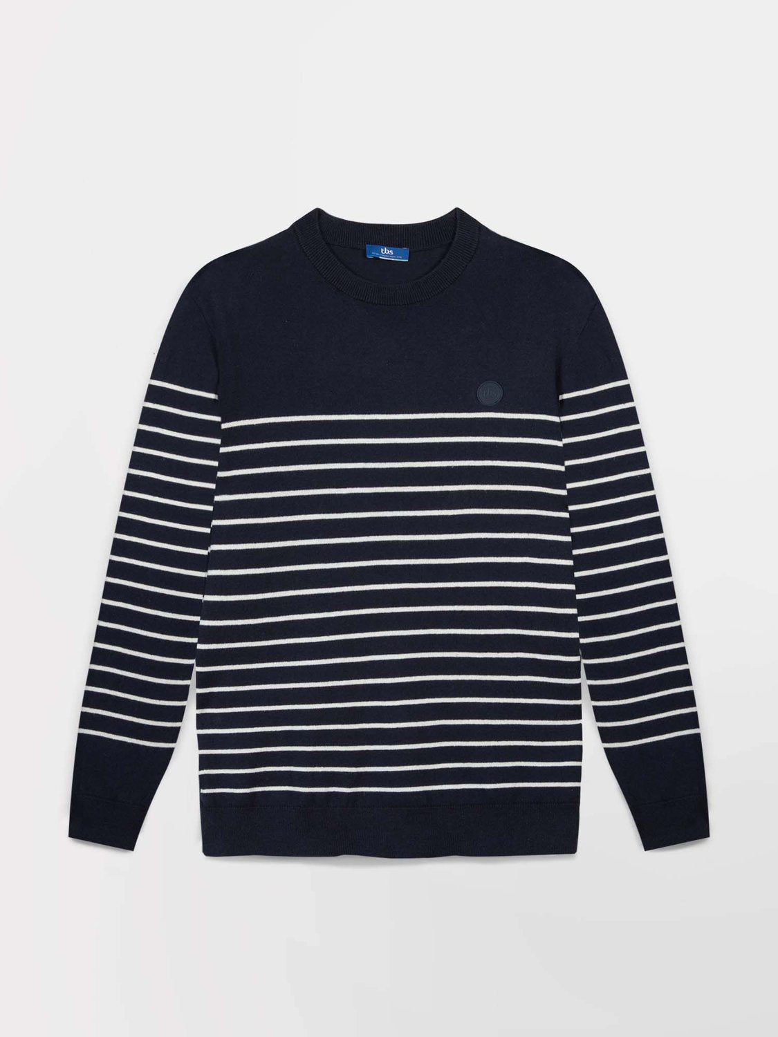 Pull Marinière Homme Coton Lin Marine - 2