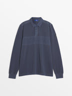 Polo Homme Manches Longues Marine - 2