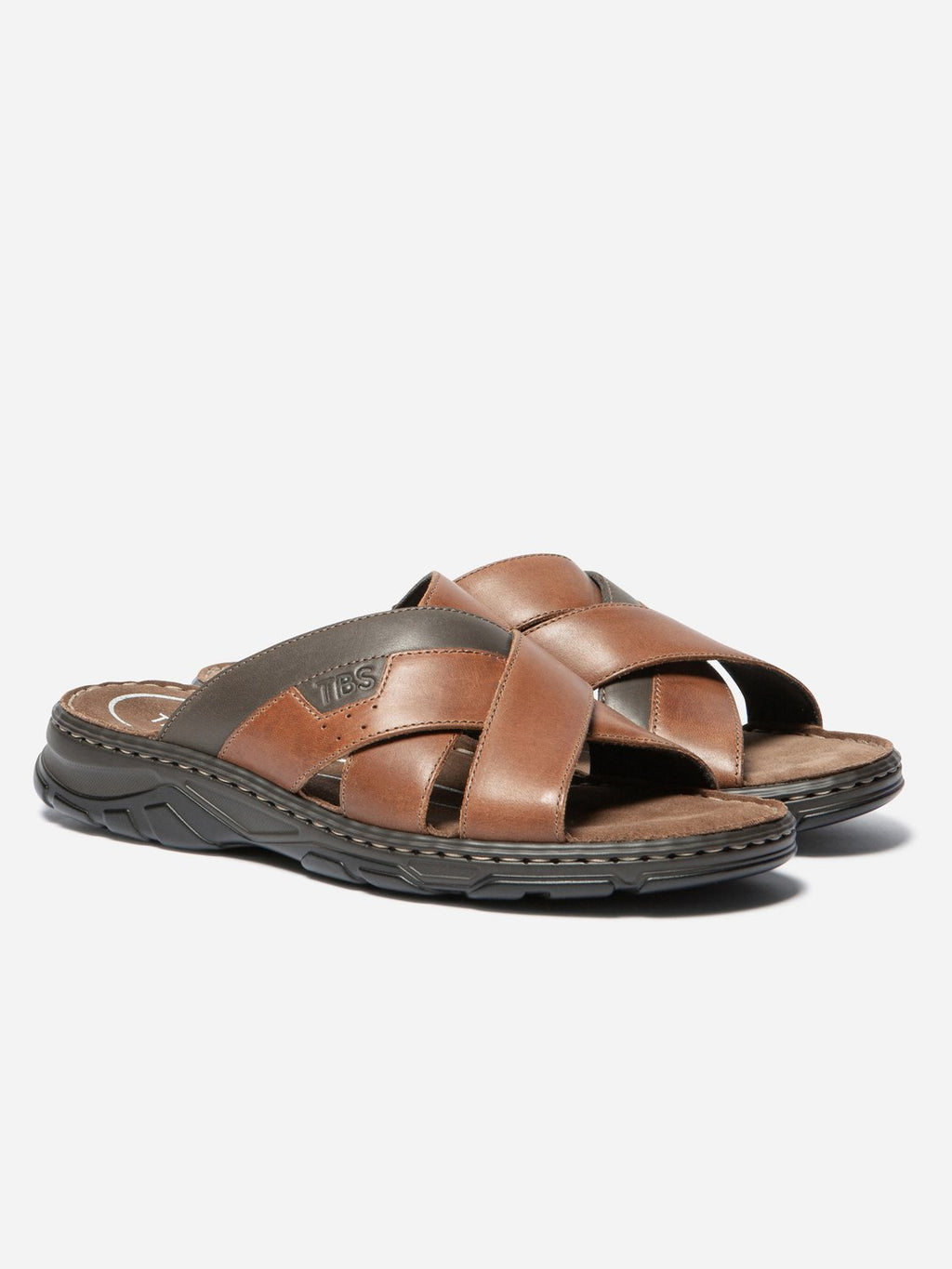Mules Homme Semelle Ortholite Cuir Marron - 2